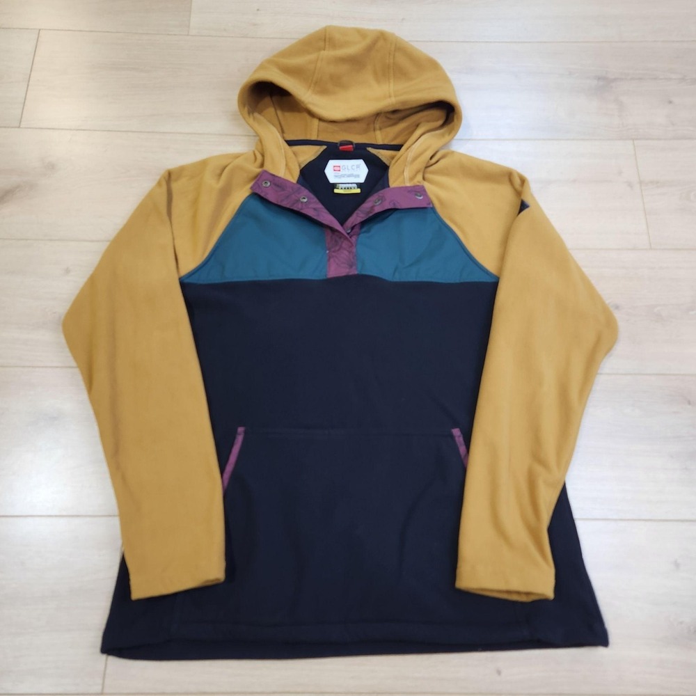 686 GLCR Hemlock Fleece Hoody Womens Large Colorblock Thermal Pullover Hiking